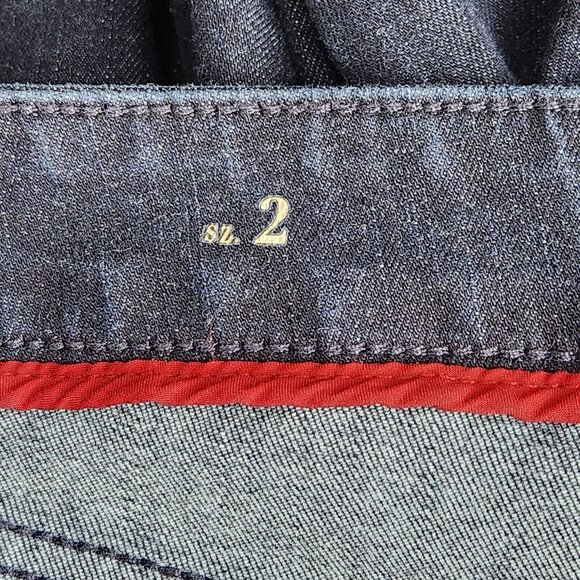 WHBM Jeans Womens 2 Blue The Skinny Flare Leg Dark Wash Mid Rise Casual Denim - Picture 11 of 13